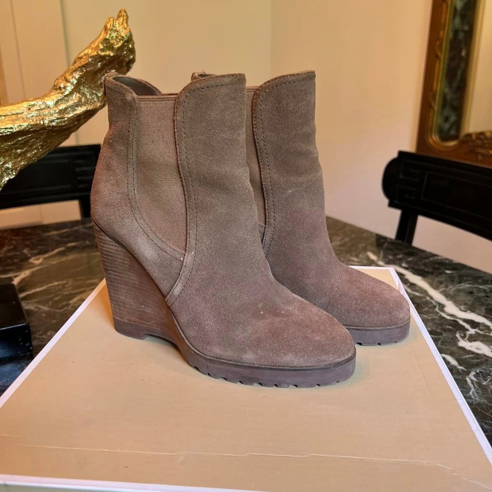 Michael Kors suede wedge bootie